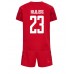 Tanie Strój piłkarski Dania Pierre-Emile Hojbjerg #23 Koszulka Podstawowej dla dziecięce MŚ 2022 Krótkie Rękawy (+ szorty)